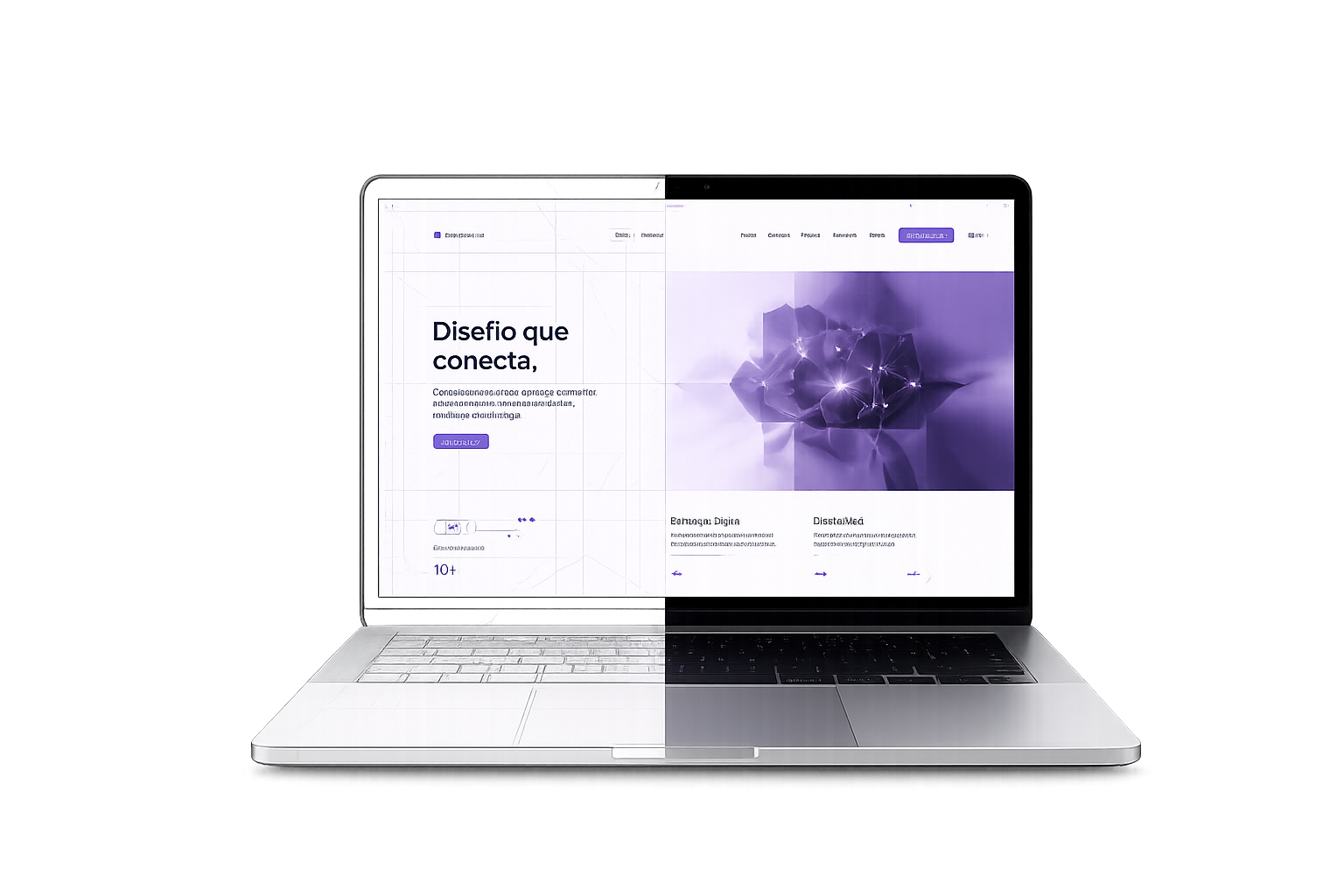 Portàtil mostrant una web dissenyada per WebDesignBCN